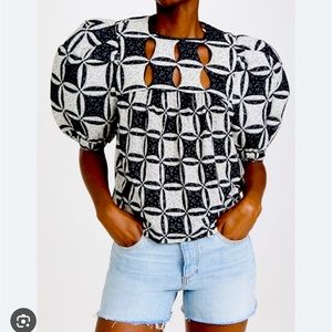 Sea New York Catalina cut out puff sleeve top .